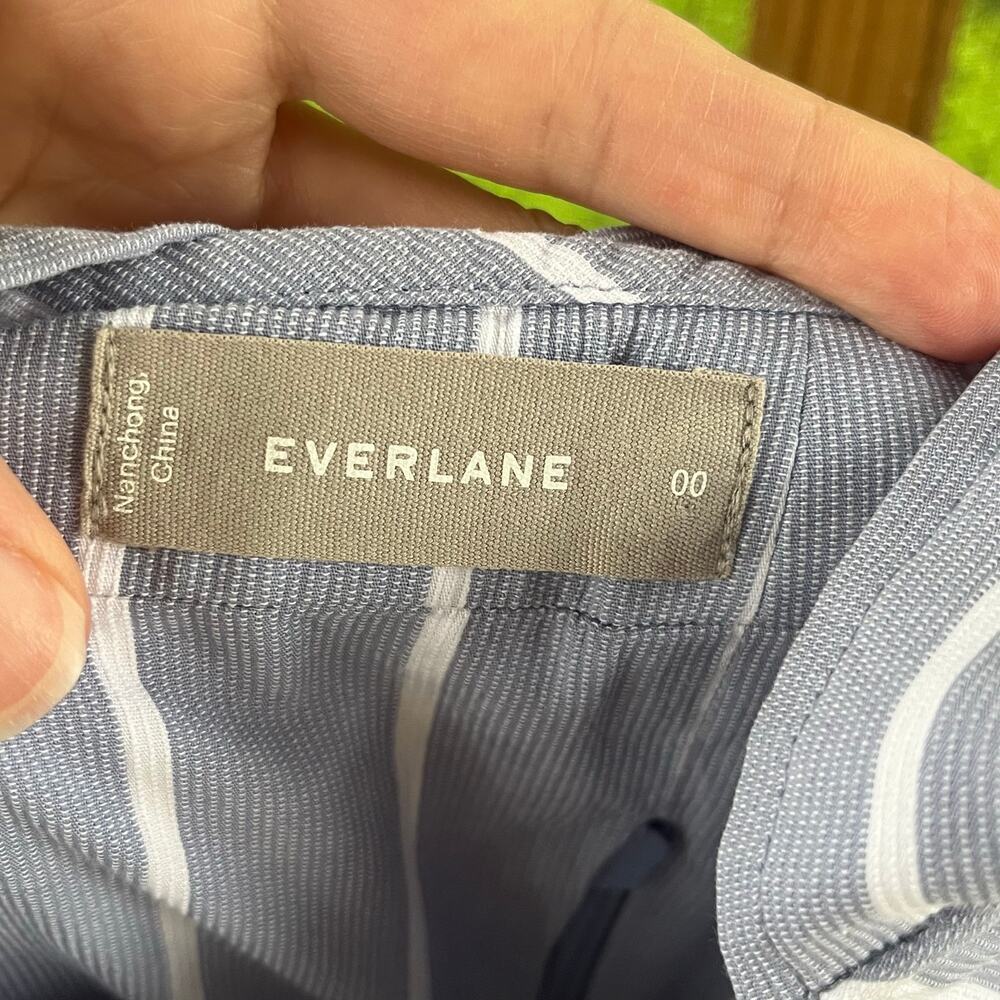 Everlane Women's Cotton Weave Picnic Dress Blue Pinstripe Size 00 - Picture 9 of 10